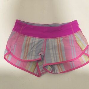 Lululemon Pink Striped Athletic Shorts